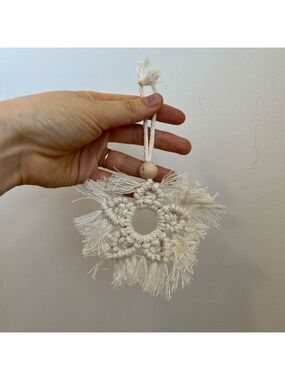 Handcrafted Cream Snowflake Christmas Tree Ornament